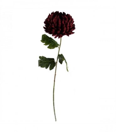 Artificial flower arrangements 95cm Red Chrysanthemum Glass Bubble Vase Green