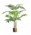 Artificial Areca Palm 120cm Green Gold Metal Planter Moss Covered Weighted Pot