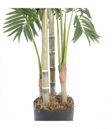 Artificial Areca Palm 120cm Realistic Green Gold Metal Planter Moss Pot Weighted