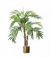Artificial palm tree 120cm Realistic with pot Gold Metal Planter Green