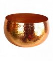 Leaf Large Metal Planter Bowl 32 x 20cm Hammered Copper Colour - Straight Edge