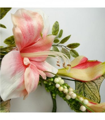 180cm Artificial Hanging  Pink Lily Plant Realistic Garland Trailing