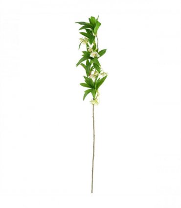 Artificial Green Berry Delphinium Cream Flower Mix Glass Vase 60cm - Home Decor