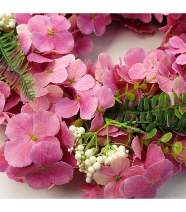 Artificial Pink Floral Blossom Wreath 40cm Dark Pink Luxury Home Decor