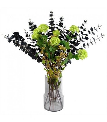 26cm Grey Smoke Glass Vase