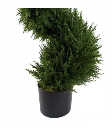 120cm Spiral Cypress Tree Artificial Topiary Green Plastic Dense Bushy Foliage