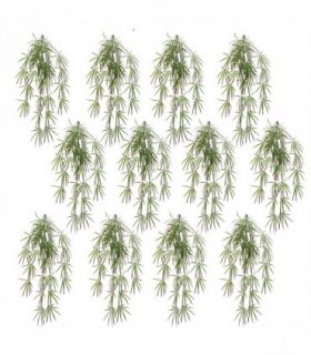 Artificial Hanging Acer Spider Plant 100cm Pack of 12 - Green Plastic Leaves