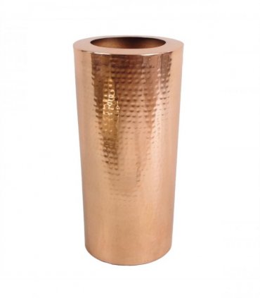 Leaf Metal Vase Large 15 x 30cm High Hammered Antique Copper Colour