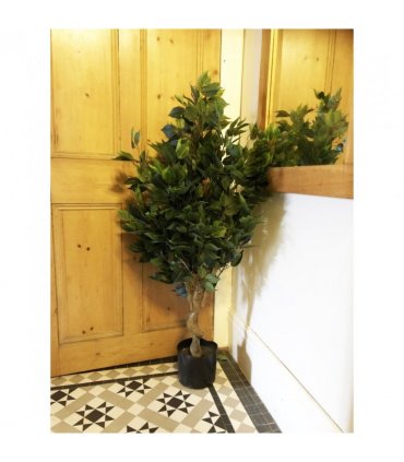 110cm Leaf Realistic Artificial Ficus Tree / Plant  Copper Curve Planter