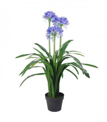 Artificial Agapanthus 90cm Premium BLUE Plastic Home Decor Flower Plant Tree