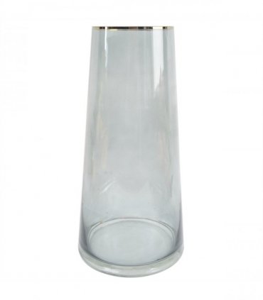 60cm Yellow Rose Artificial Flowers Glass Vase