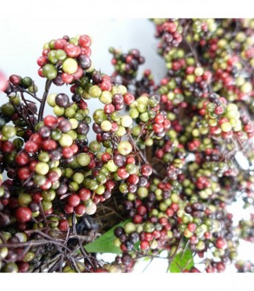Artificial Hanging Black Berries Wreath 55cm Diameter Black Red Berries