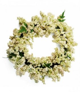 Leaf White 55cm Artificial Hanging White Berries Wreath 60cm Diameter