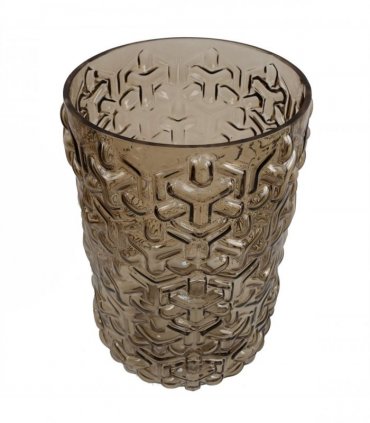29cm Embossed Chestnut Glass Vase