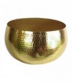 Leaf Large Metal Planter Bowl 32 x 20cm Hammered Gold Colour - Straight Edge
