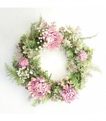 Floristry Wreath Dark Pink 45cm Large Luxury Pink Blossom Floristry Wreath