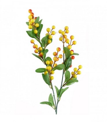 Artificial Orange Berry Spray 70cm Pack of 6 x Orange berry stem Plastic