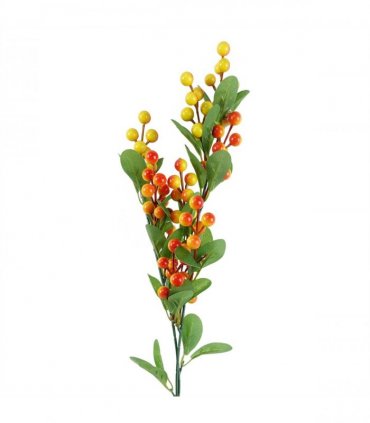 Artificial Orange Berry Spray 70cm Pack of 6 x Orange berry stem Plastic