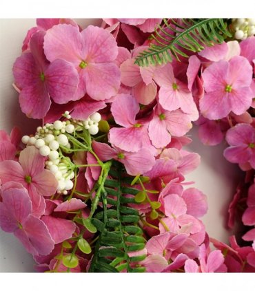 40cm Artificial Pink Floral Blossom Wreath