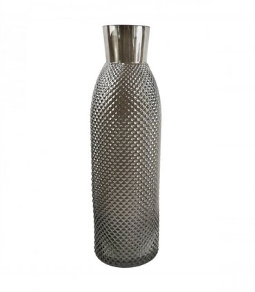 Artificial Sunflower Arrangement Glass Vase White 100cm Tall Diamond Palm Leaf