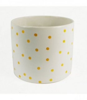 Plant Pot Gold Dot Planter 18 x 18 x 15cm Elegant Indoor Gold White Pot