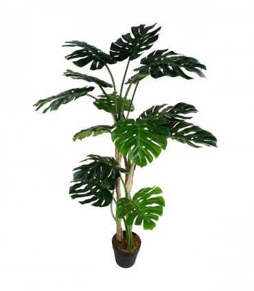 Artificial Monstera Plant 150cm Green Black Pot Realistic Home Decor Display