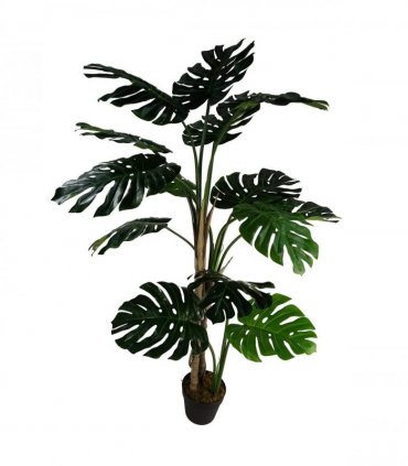 Artificial Monstera Plant 150cm Green Black Pot Realistic Home Decor Display