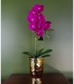 54cm Artificial Orchid Plant - Dark Pink Gold Pot