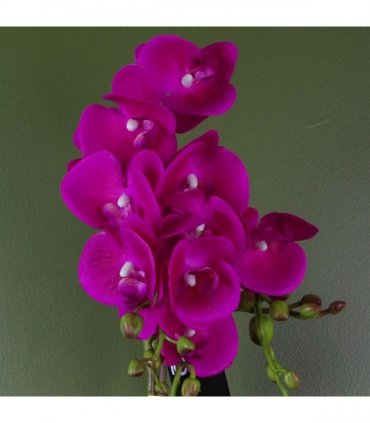 54cm Artificial Orchid Plant - Dark Pink Gold Pot