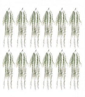Artificial Hanging String of Pearls Green 120cm Pack of 12 Plastic Leaves Vines