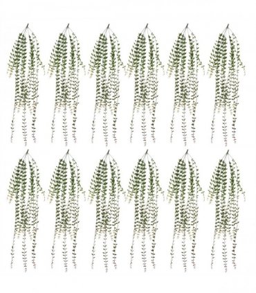 Artificial Hanging String of Pearls Green 120cm Pack of 12 Plastic Leaves Vines