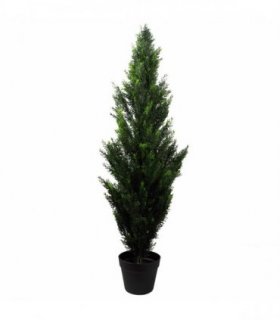 Metal Green 120cm 120cm Artificial Cedar Cypress Topiary UV Resistant