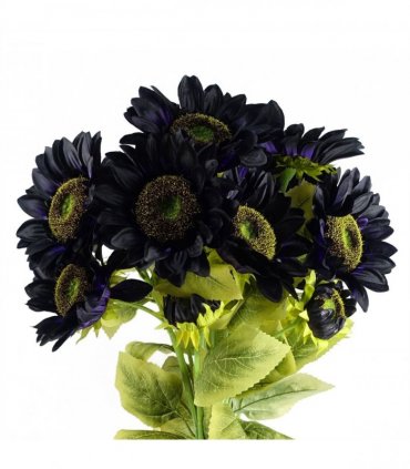 Artificial Sunflowers Purple 88cm Pack of 6 x 88cm - 18 heads - Home Decor