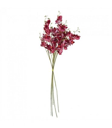 Pack of 6 x 80cm Dark Pink Artificial Mini Orchid Stem