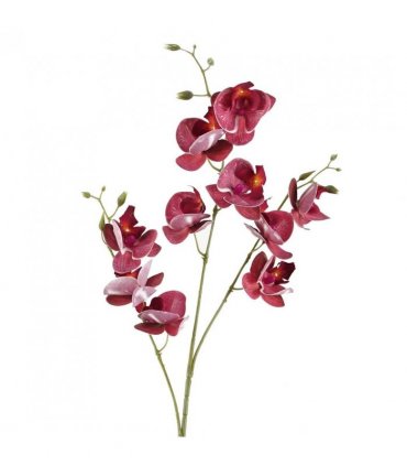 Pack of 6 x 80cm Dark Pink Artificial Mini Orchid Stem