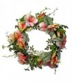 60cm Artificial Pink Lily Wreath