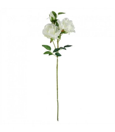 Pack of 6 x 80cm Artificial White Rose Stem - 18 flowers
