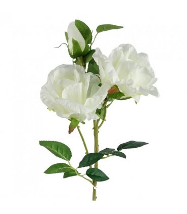 Pack of 6 x 80cm Artificial White Rose Stem - 18 flowers