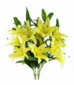 Artificial Flower Stems Yellow Silk 100cm Pack of 6 x 100cm Large Yellow Lily