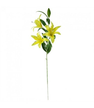 Artificial Flower Stems Yellow Silk 100cm Pack of 6 x 100cm Large Yellow Lily