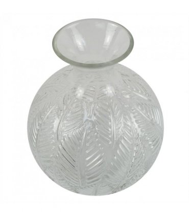 26cm Clear Fern Print Glass Bottle Vase