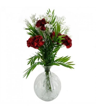 26cm Clear Fern Print Glass Bottle Vase