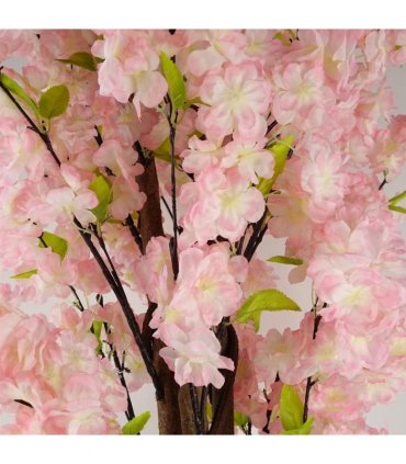 Artificial Pink Blossom Tree 150cm Pink Plastic Pot Fully Assembled Display