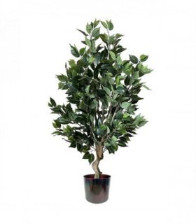 100cm Premium Artificial Ficus Twist Tree Multicolour Planter