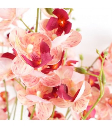 Pack of 6 x 80cm Pink Artificial Mini Orchid Stem
