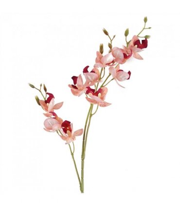 Pack of 6 x 80cm Pink Artificial Mini Orchid Stem