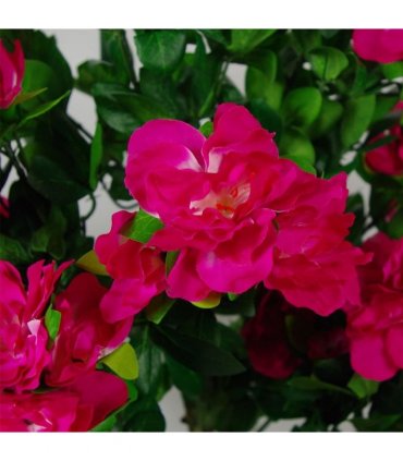 Artificial Azalea Pink Flowers Potted Plant Gold Metal Planter 100cm 50cm
