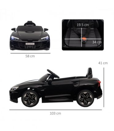 HOMCOM Audi RS e-tron GT Licensed 12V Kids Electric Ride on W/ Remote, Black