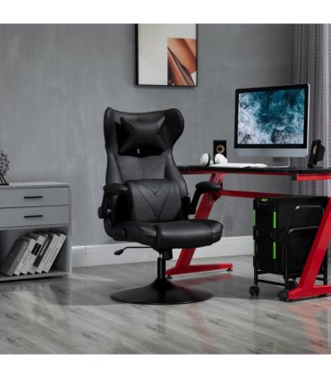 Vinsetto Gaming Chair Home Office Chair w/ Swivel Pedestal Base Lumbar Support