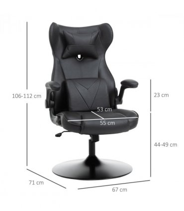 Vinsetto Gaming Chair Home Office Chair w/ Swivel Pedestal Base Lumbar Support